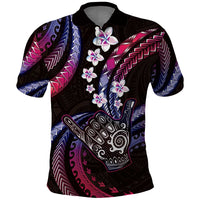 Hawaii Shaka Sign Polo Shirt Fantastic Frangipani Sweet Vibes