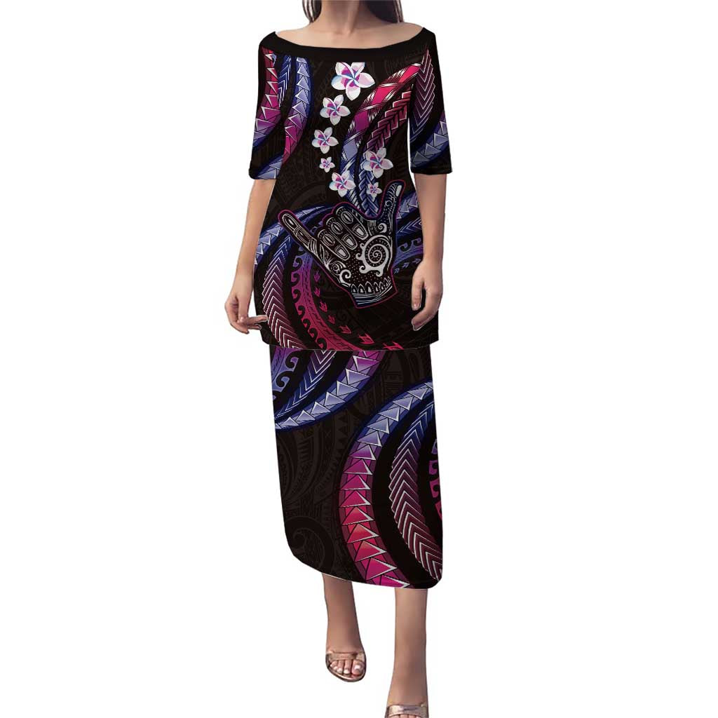 Hawaii Shaka Sign Puletasi Fantastic Frangipani Sweet Vibes