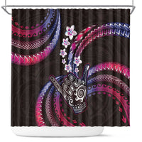 Hawaii Shaka Sign Shower Curtain Fantastic Frangipani Sweet Vibes