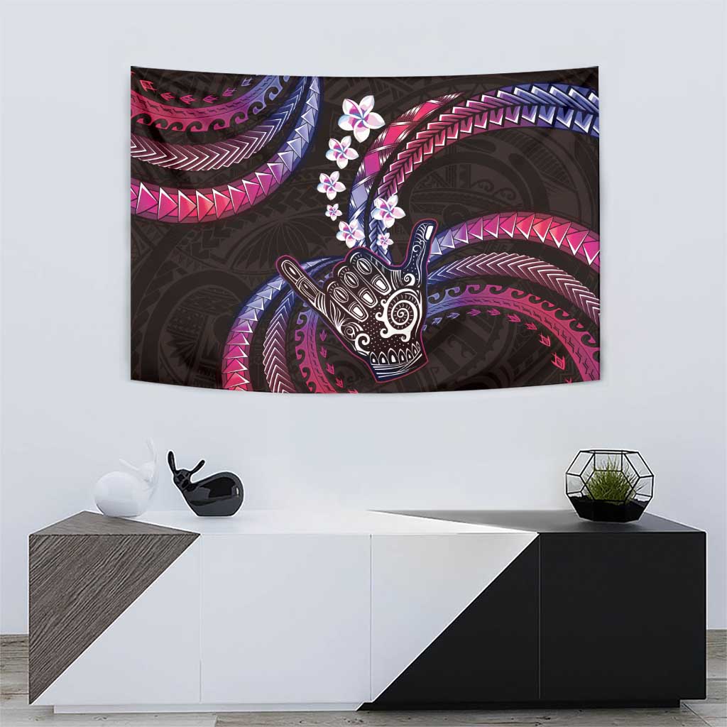 Hawaii Shaka Sign Tapestry Fantastic Frangipani Sweet Vibes