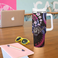 Hawaii Shaka Sign Tumbler With Handle Fantastic Frangipani Sweet Vibes