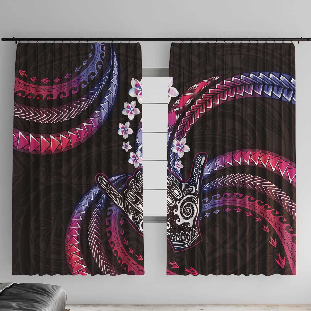 Hawaii Shaka Sign Window Curtain Fantastic Frangipani Sweet Vibes