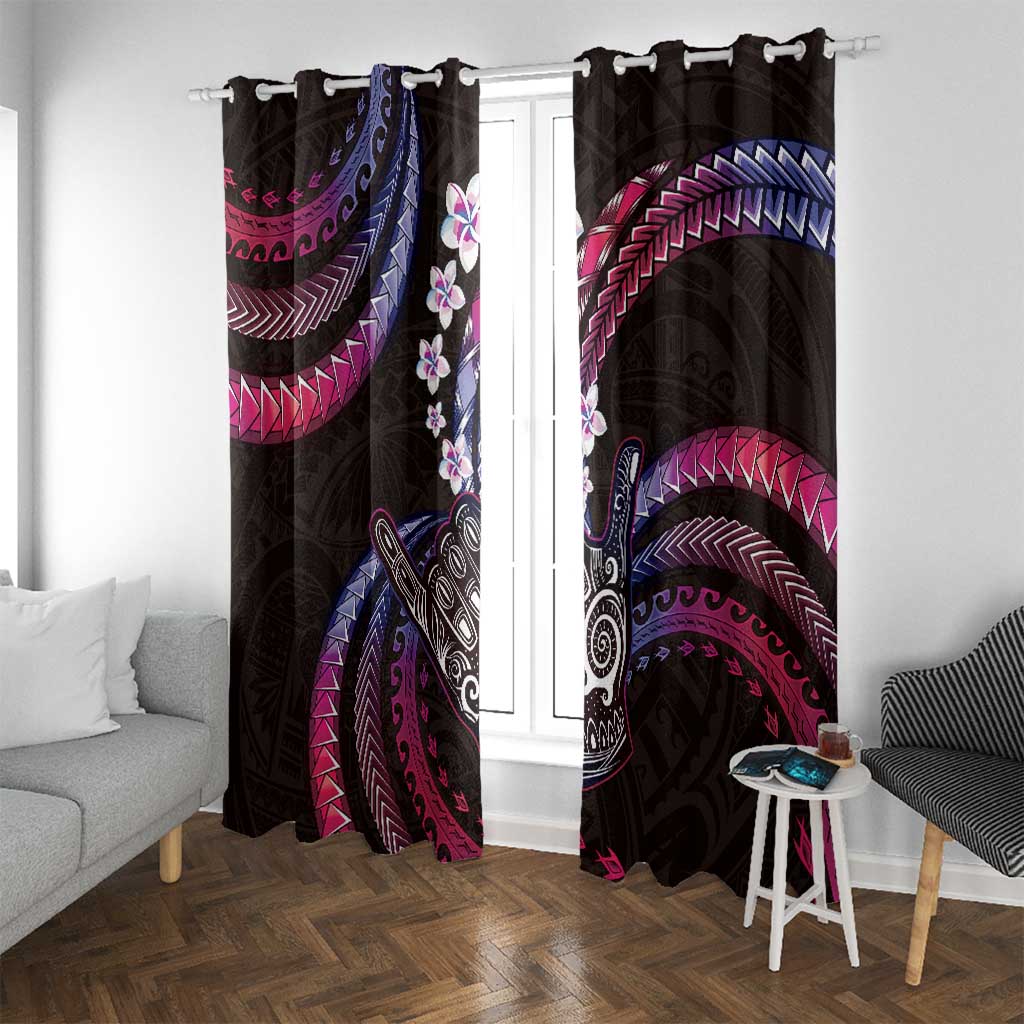 Hawaii Shaka Sign Window Curtain Fantastic Frangipani Sweet Vibes