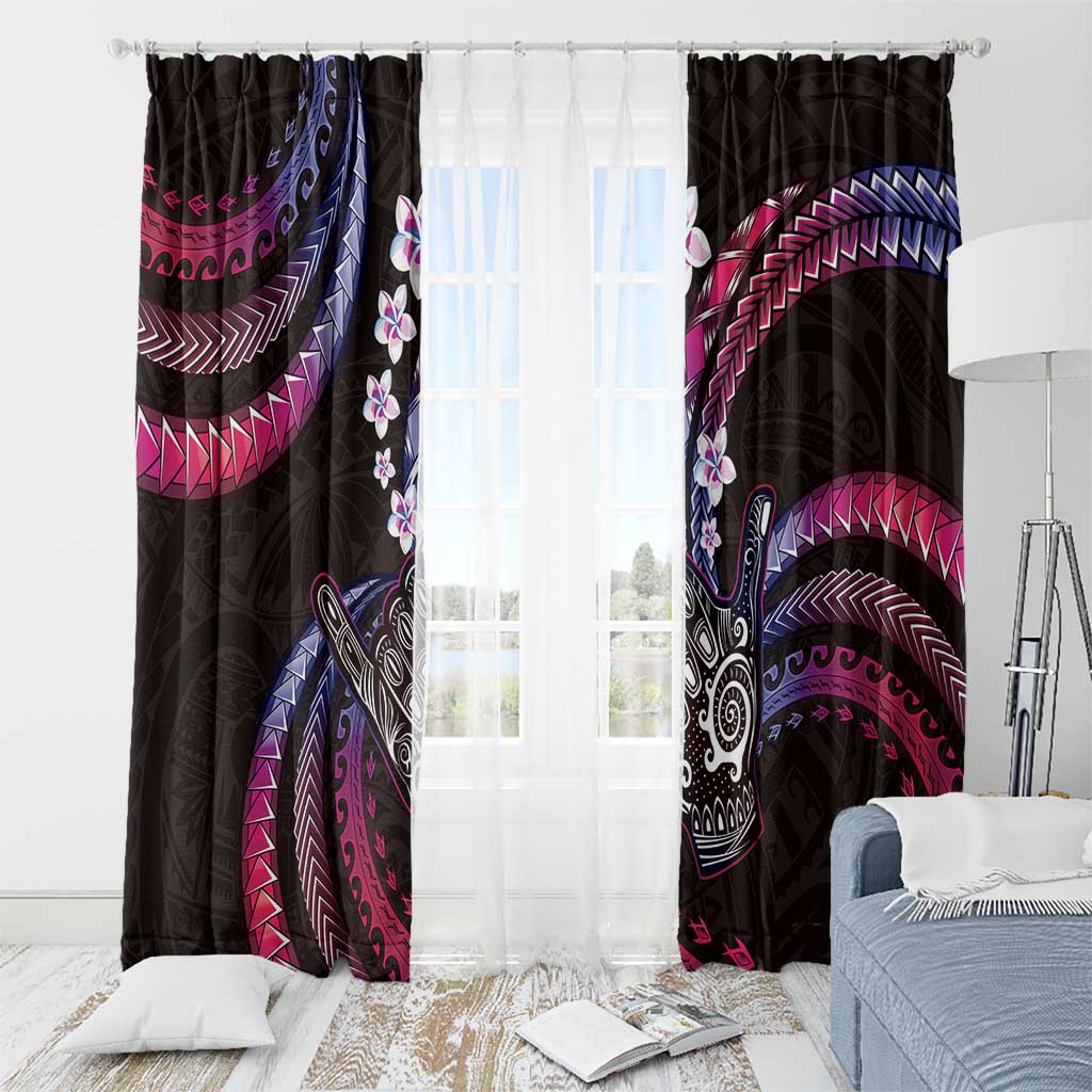 Hawaii Shaka Sign Window Curtain Fantastic Frangipani Sweet Vibes