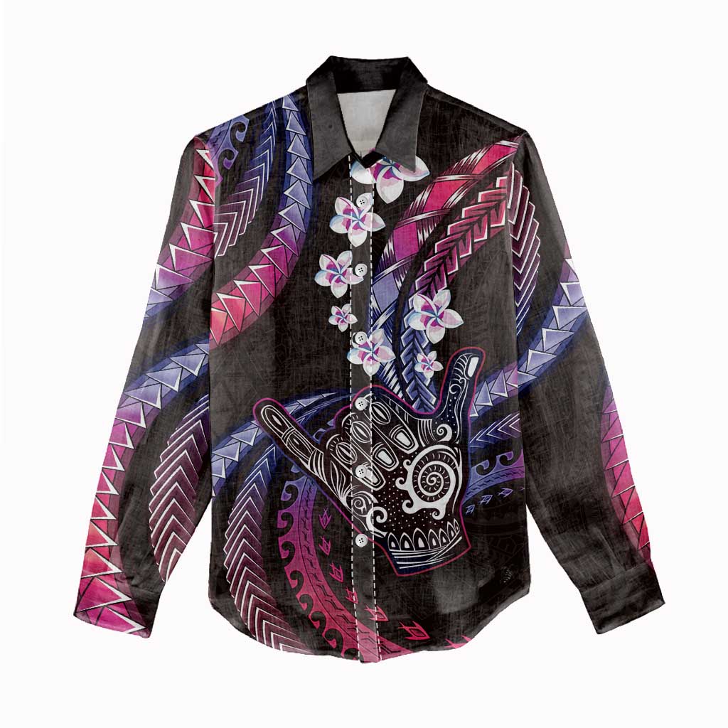 Hawaii Shaka Sign Women Casual Shirt Fantastic Frangipani Sweet Vibes