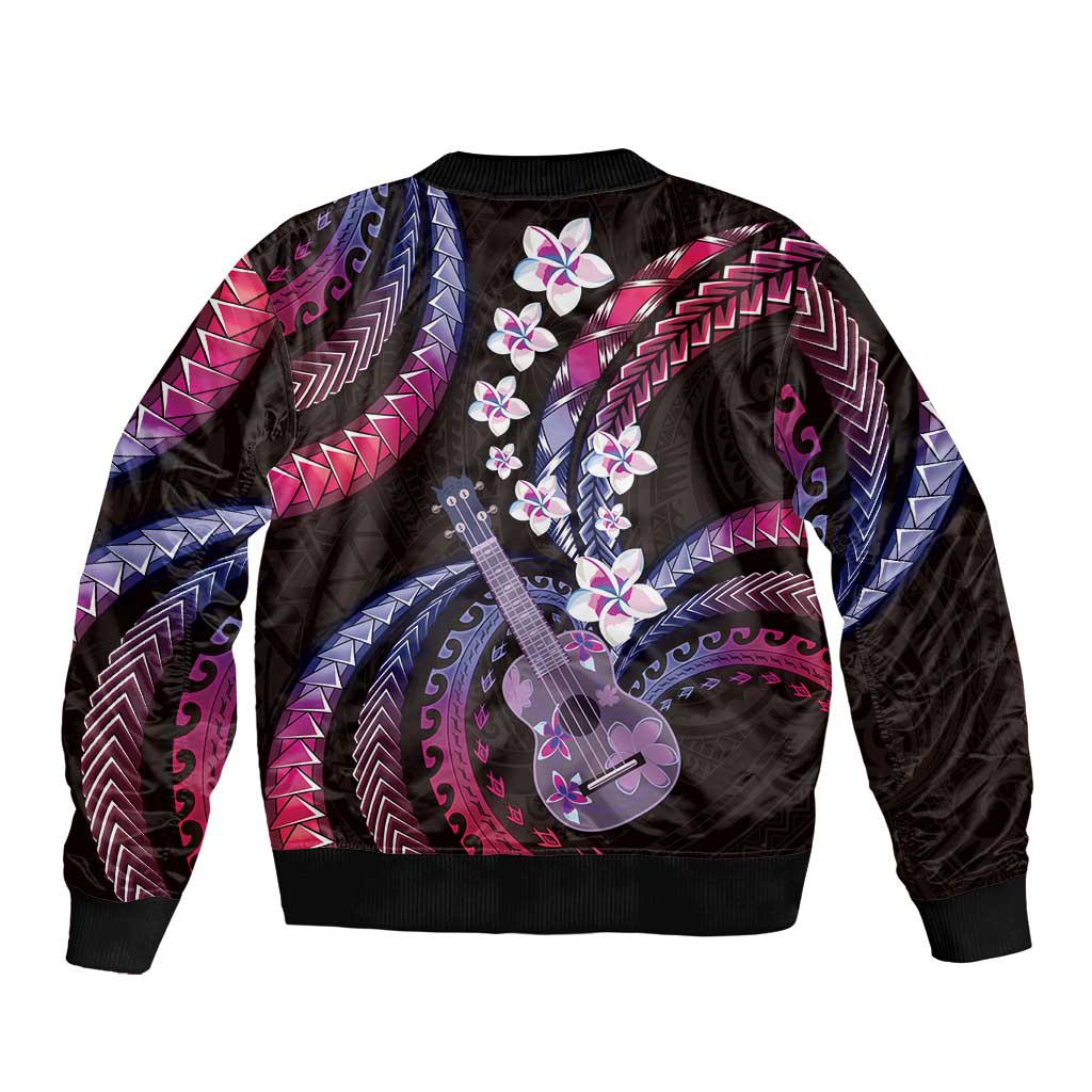 Hawaiian Ukulele Bomber Jacket Sweet Dream Fantastic Plumeria