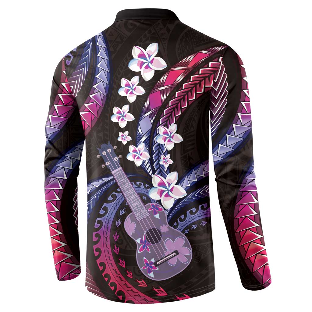 Hawaiian Ukulele Button Sweatshirt Sweet Dream Fantastic Plumeria