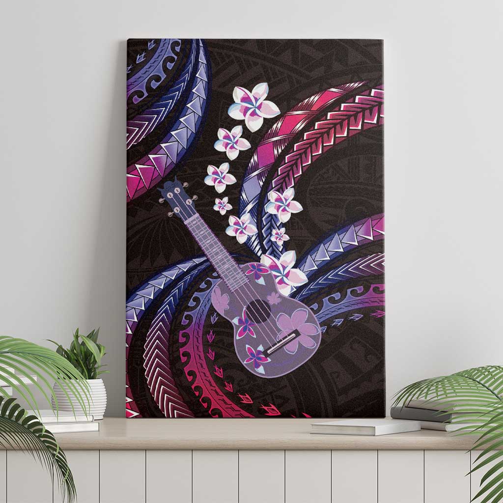 Hawaiian Ukulele Canvas Wall Art Sweet Dream Fantastic Plumeria