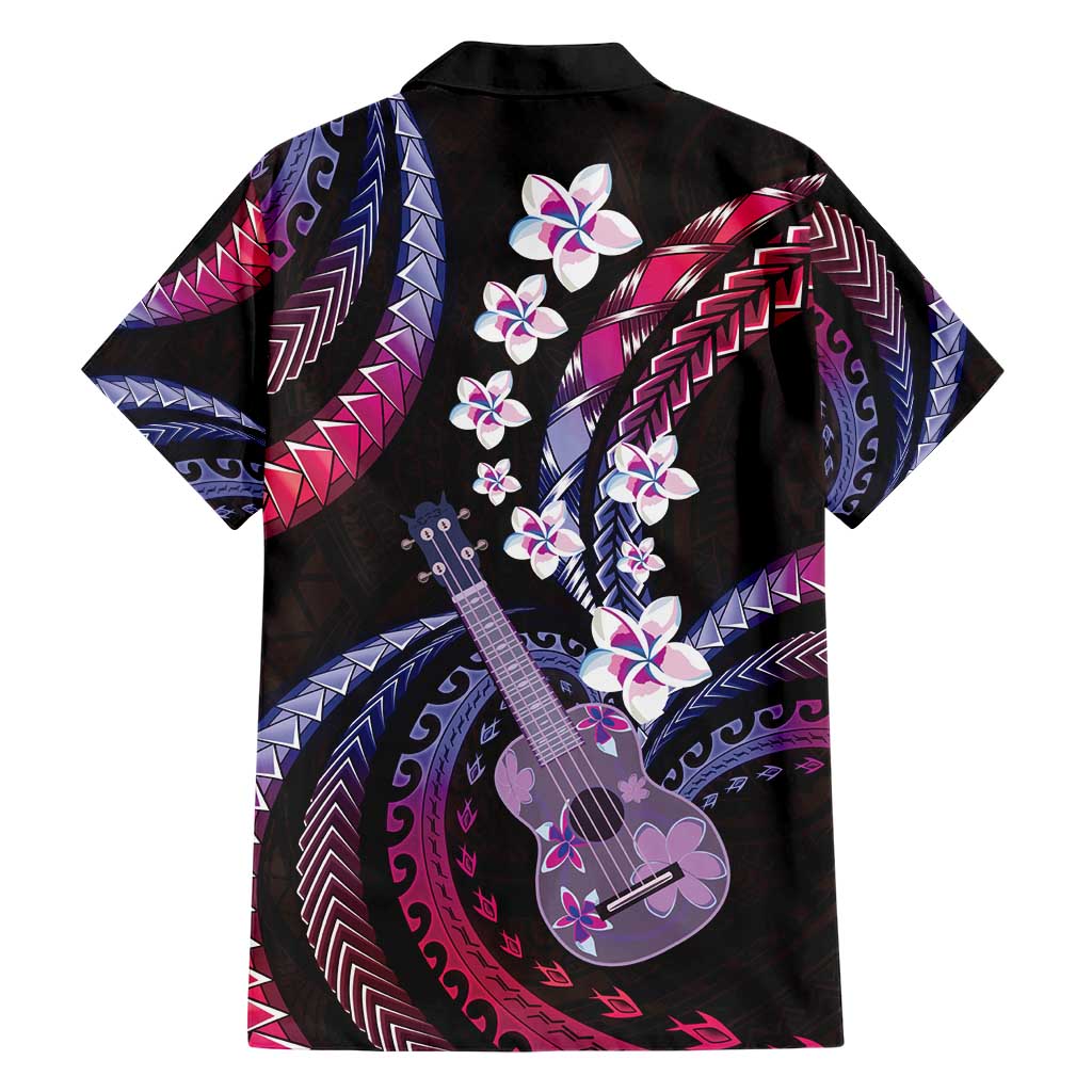 Hawaiian Ukulele Family Matching Short Sleeve Bodycon Dress and Hawaiian Shirt Sweet Dream Fantastic Plumeria