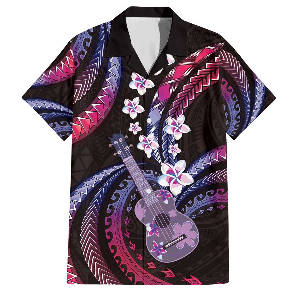 Hawaiian Ukulele Family Matching Summer Maxi Dress and Hawaiian Shirt Sweet Dream Fantastic Plumeria