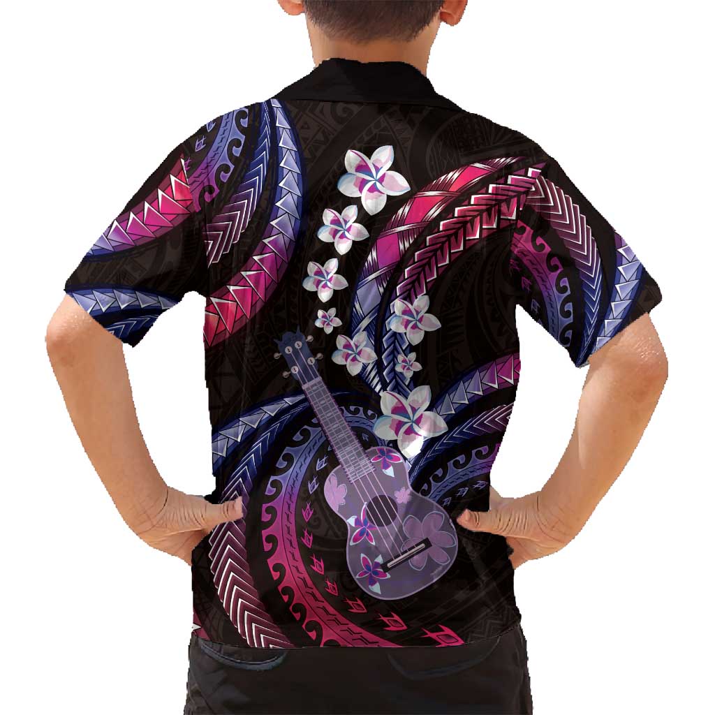 Hawaiian Ukulele Family Matching Tank Maxi Dress and Hawaiian Shirt Sweet Dream Fantastic Plumeria