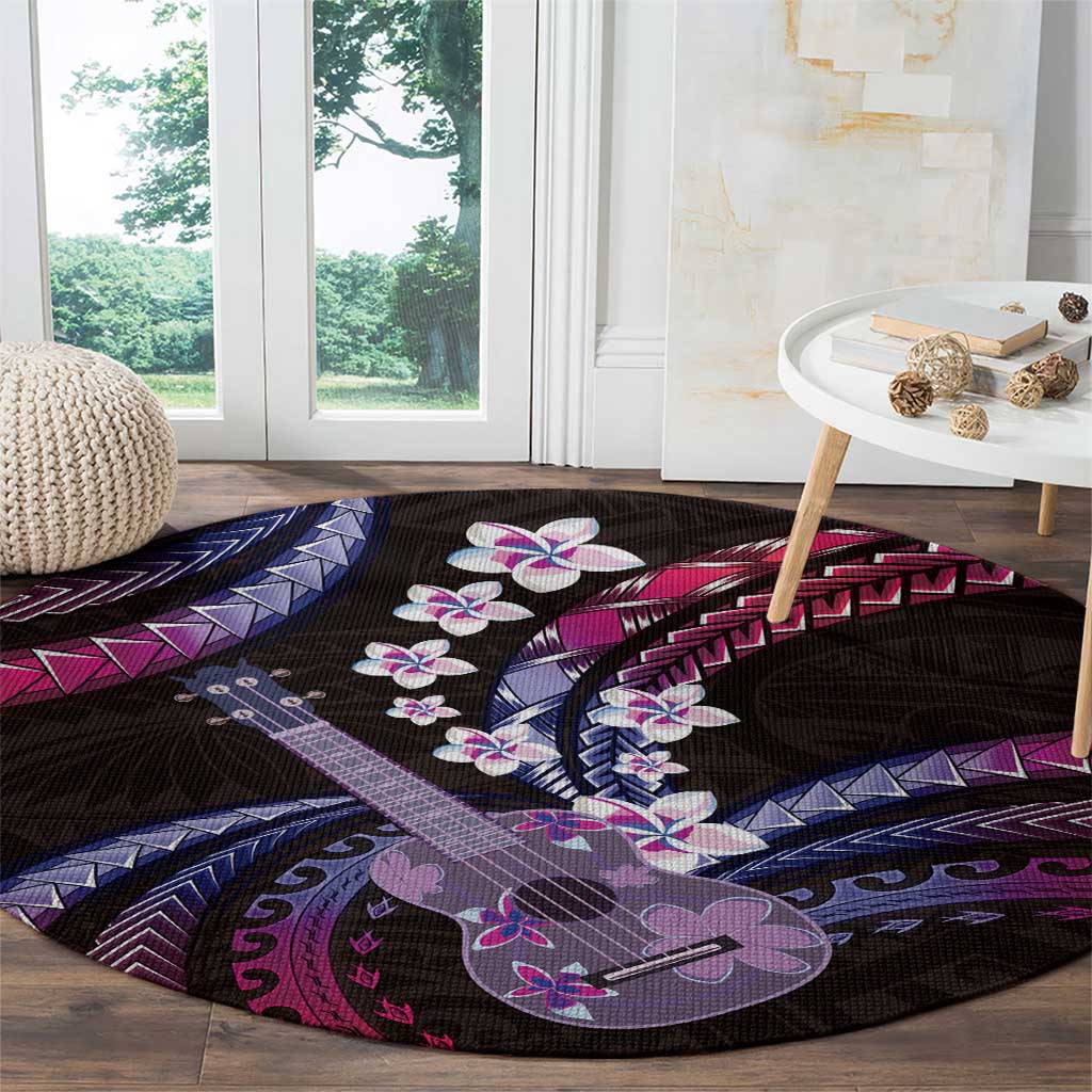 Hawaiian Ukulele Round Carpet Sweet Dream Fantastic Plumeria