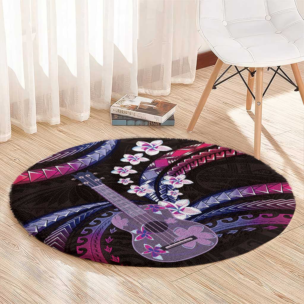 Hawaiian Ukulele Round Carpet Sweet Dream Fantastic Plumeria