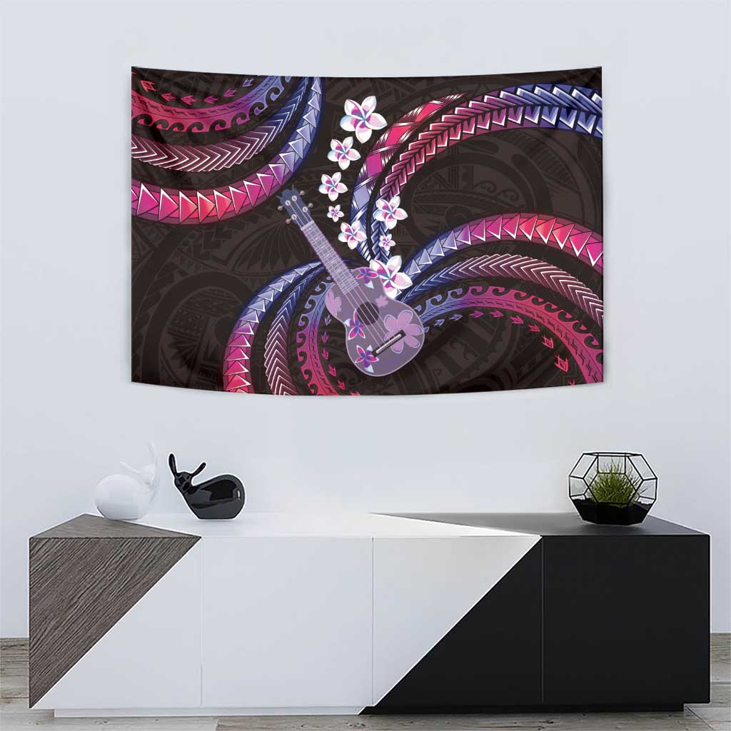 Hawaiian Ukulele Tapestry Sweet Dream Fantastic Plumeria