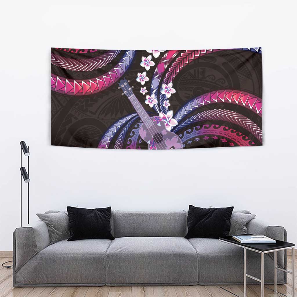 Hawaiian Ukulele Tapestry Sweet Dream Fantastic Plumeria