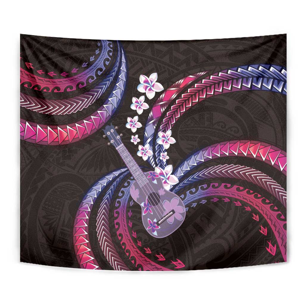 Hawaiian Ukulele Tapestry Sweet Dream Fantastic Plumeria