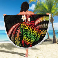 Hawaii Turtles Plumeria Beach Blanket Reggae Polynesian Pattern