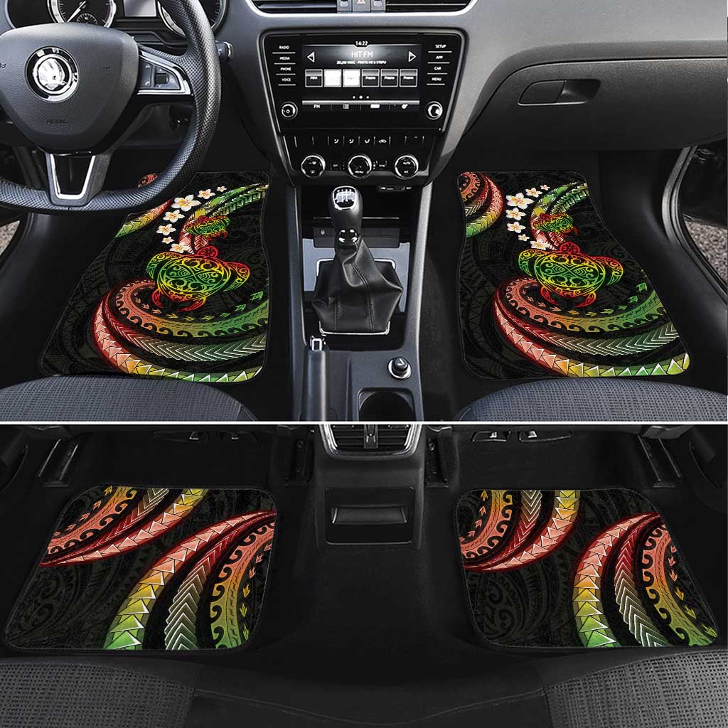 Hawaii Turtles Plumeria Car Mats Reggae Polynesian Pattern