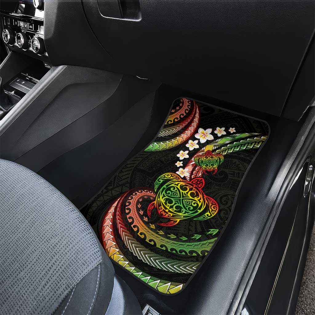 Hawaii Turtles Plumeria Car Mats Reggae Polynesian Pattern