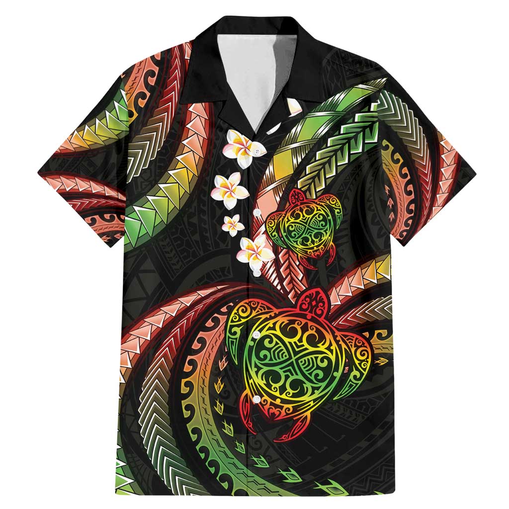 Hawaii Turtles Plumeria Family Matching Mermaid Dress and Hawaiian Shirt Reggae Polynesian Pattern