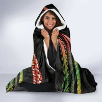 Hawaii Turtles Plumeria Hooded Blanket Reggae Polynesian Pattern