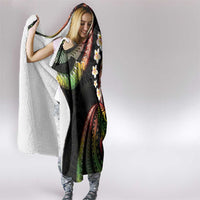 Hawaii Turtles Plumeria Hooded Blanket Reggae Polynesian Pattern