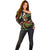 Hawaii Turtles Plumeria Off Shoulder Sweater Reggae Polynesian Pattern