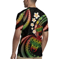 Hawaii Turtles Plumeria Rugby Jersey Reggae Polynesian Pattern