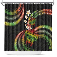 Hawaii Turtles Plumeria Shower Curtain Reggae Polynesian Pattern