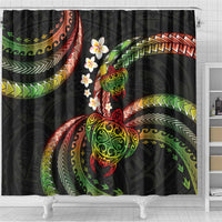 Hawaii Turtles Plumeria Shower Curtain Reggae Polynesian Pattern