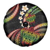 Hawaii Turtles Plumeria Spare Tire Cover Reggae Polynesian Pattern