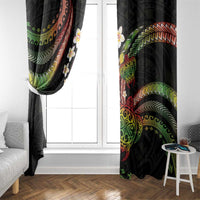Hawaii Turtles Plumeria Window Curtain Reggae Polynesian Pattern