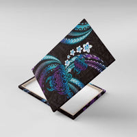 Hawaii Turtles Plumeria Canvas Wall Art Amethyst Gradient Polynesian Pattern