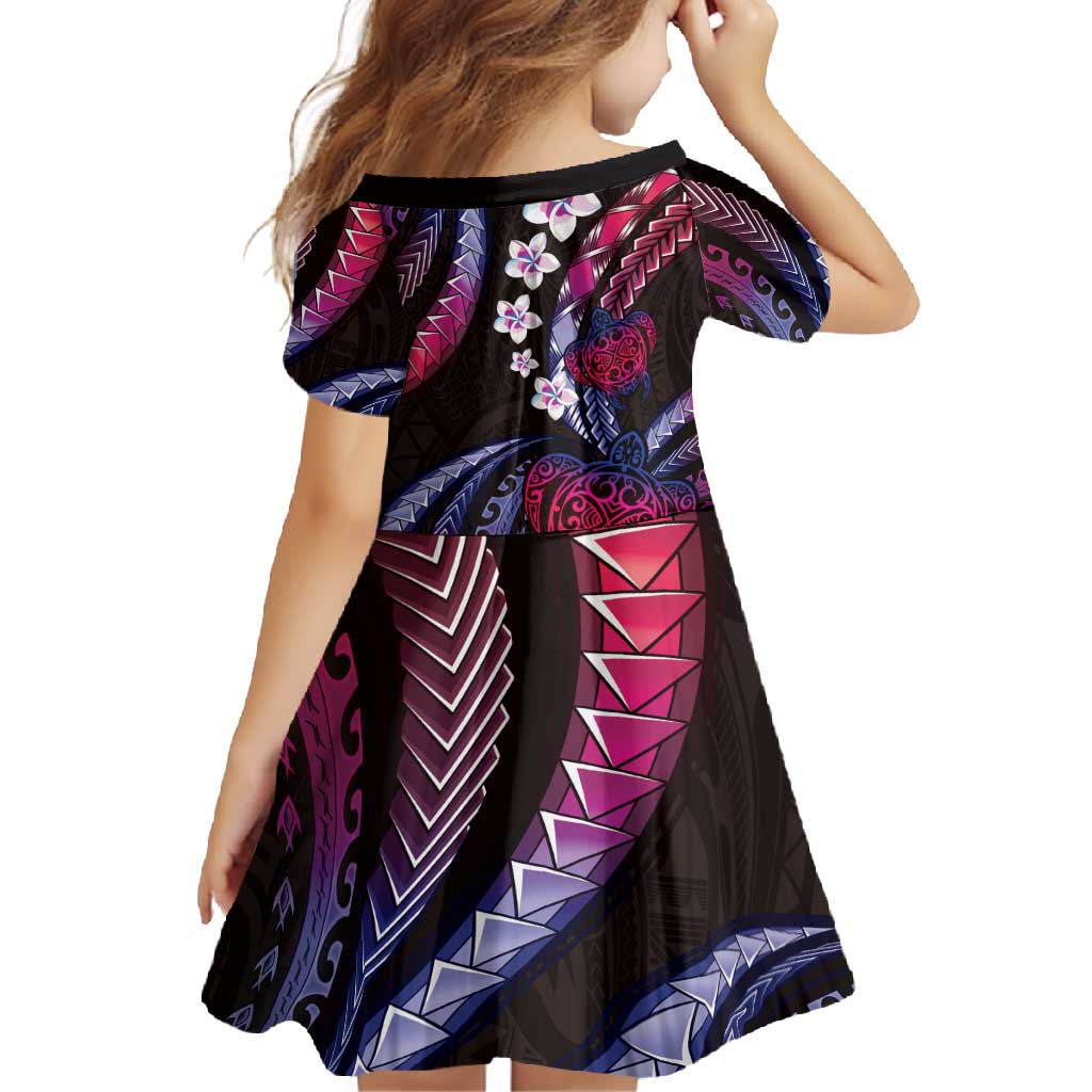 Hawaii Turtles Plumeria Family Matching Long Sleeve Bodycon Dress and Hawaiian Shirt Sweet Gradient Polynesian Pattern