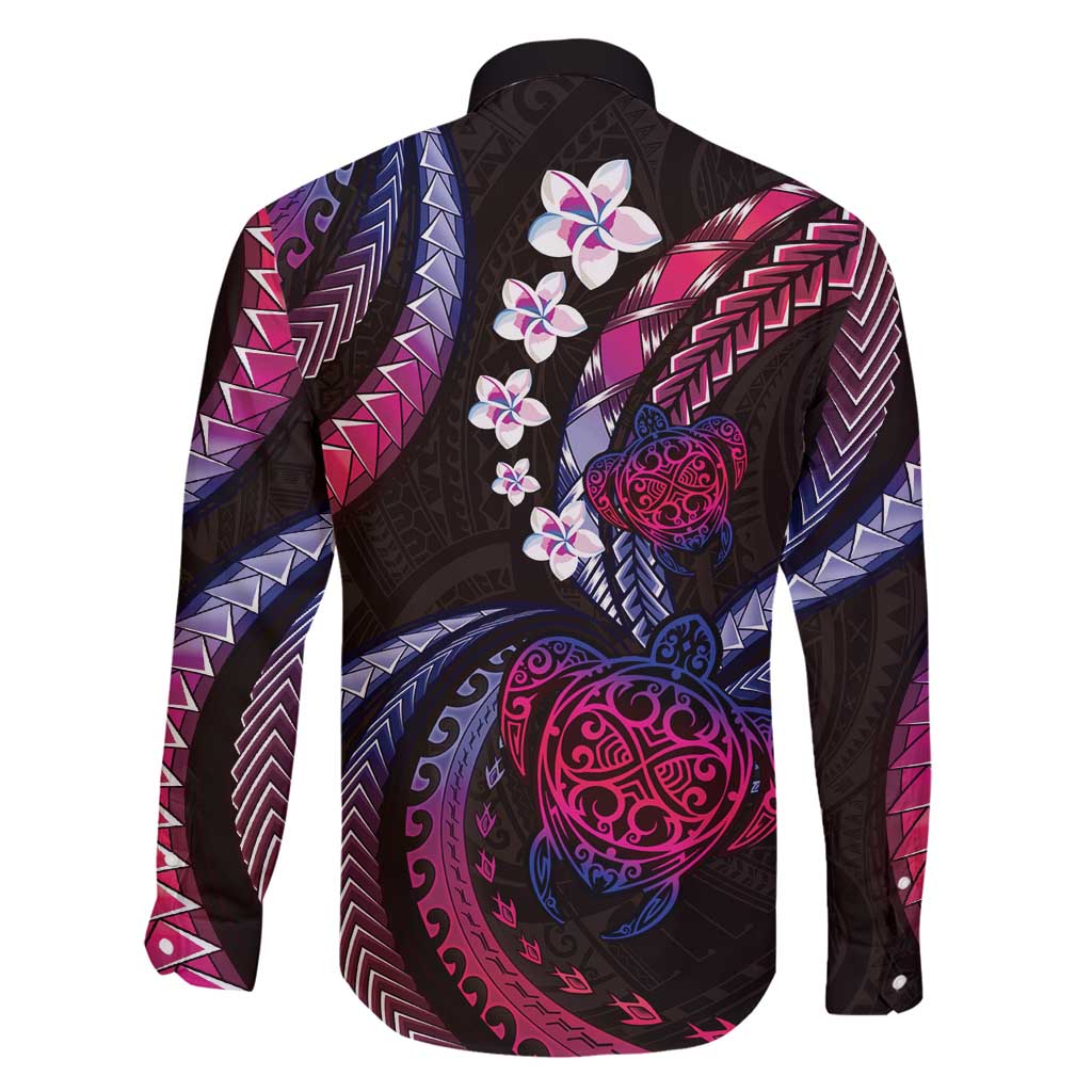 Hawaii Turtles Plumeria Family Matching Mermaid Dress and Hawaiian Shirt Sweet Gradient Polynesian Pattern