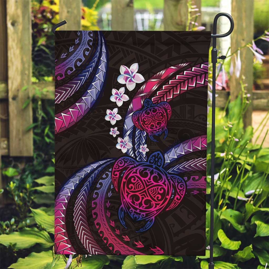 Hawaii Turtles Plumeria Garden Flag Sweet Gradient Polynesian Pattern
