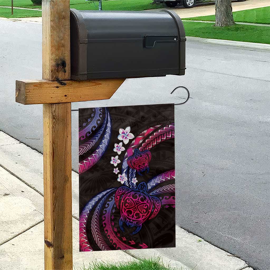 Hawaii Turtles Plumeria Garden Flag Sweet Gradient Polynesian Pattern