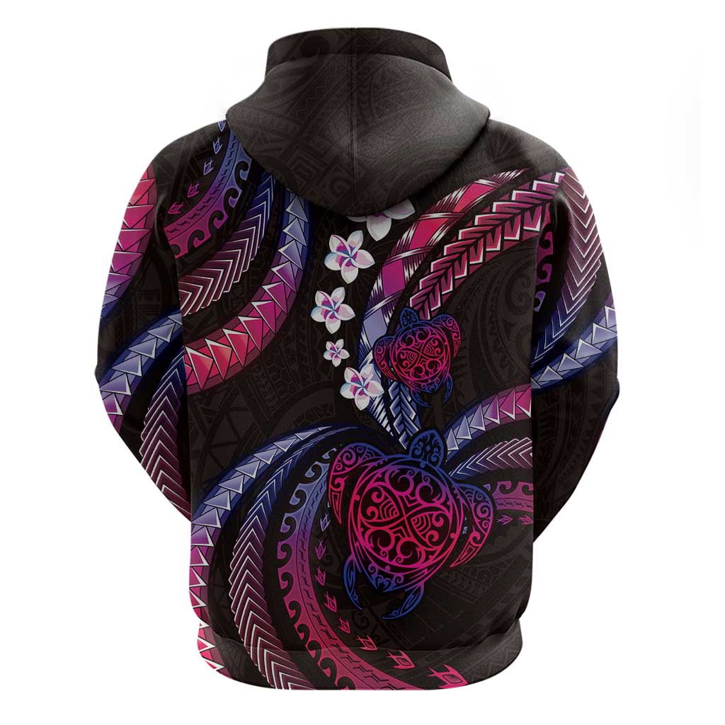 Hawaii Turtles Plumeria Hoodie Sweet Gradient Polynesian Pattern LT01 - Polynesian Pride