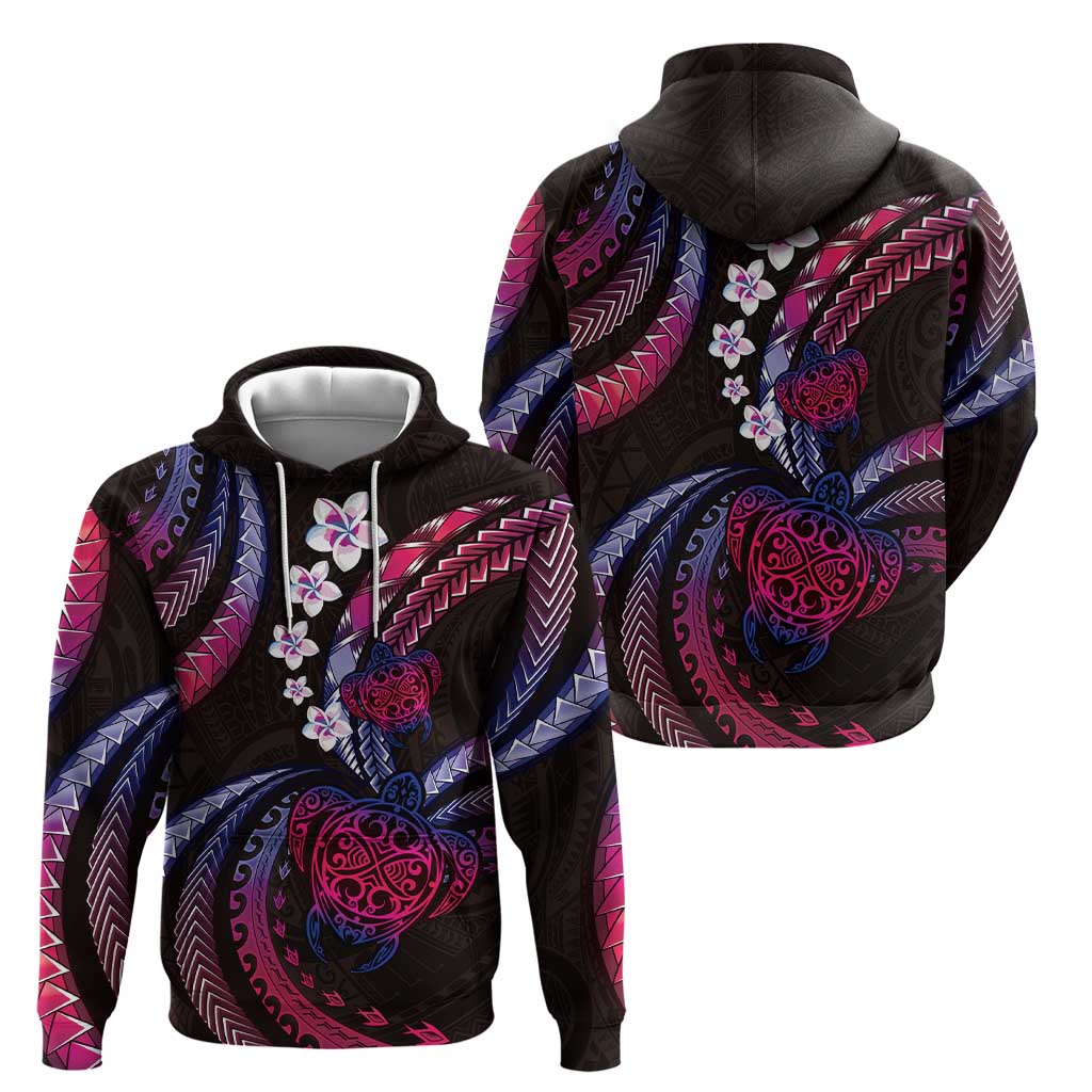 Hawaii Turtles Plumeria Hoodie Sweet Gradient Polynesian Pattern LT01 - Polynesian Pride