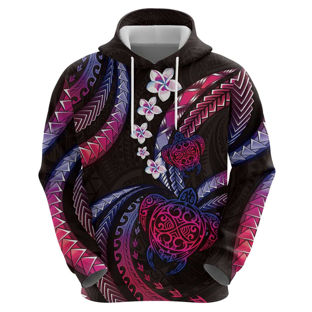 Hawaii Turtles Plumeria Hoodie Sweet Gradient Polynesian Pattern LT01 - Polynesian Pride