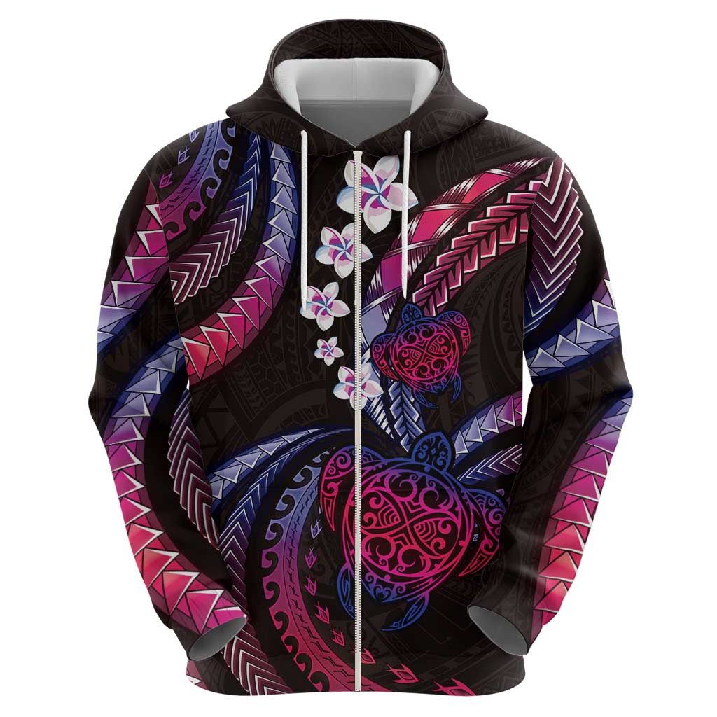 Hawaii Turtles Plumeria Hoodie Sweet Gradient Polynesian Pattern LT01 - Polynesian Pride