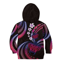 Hawaii Turtles Plumeria Kid Hoodie Sweet Gradient Polynesian Pattern