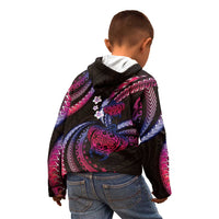 Hawaii Turtles Plumeria Kid Hoodie Sweet Gradient Polynesian Pattern