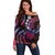 Hawaii Turtles Plumeria Off Shoulder Sweater Sweet Gradient Polynesian Pattern