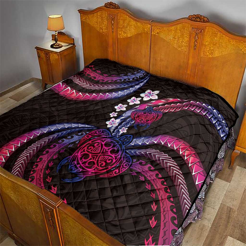 Hawaii Turtles Plumeria Quilt Sweet Gradient Polynesian Pattern