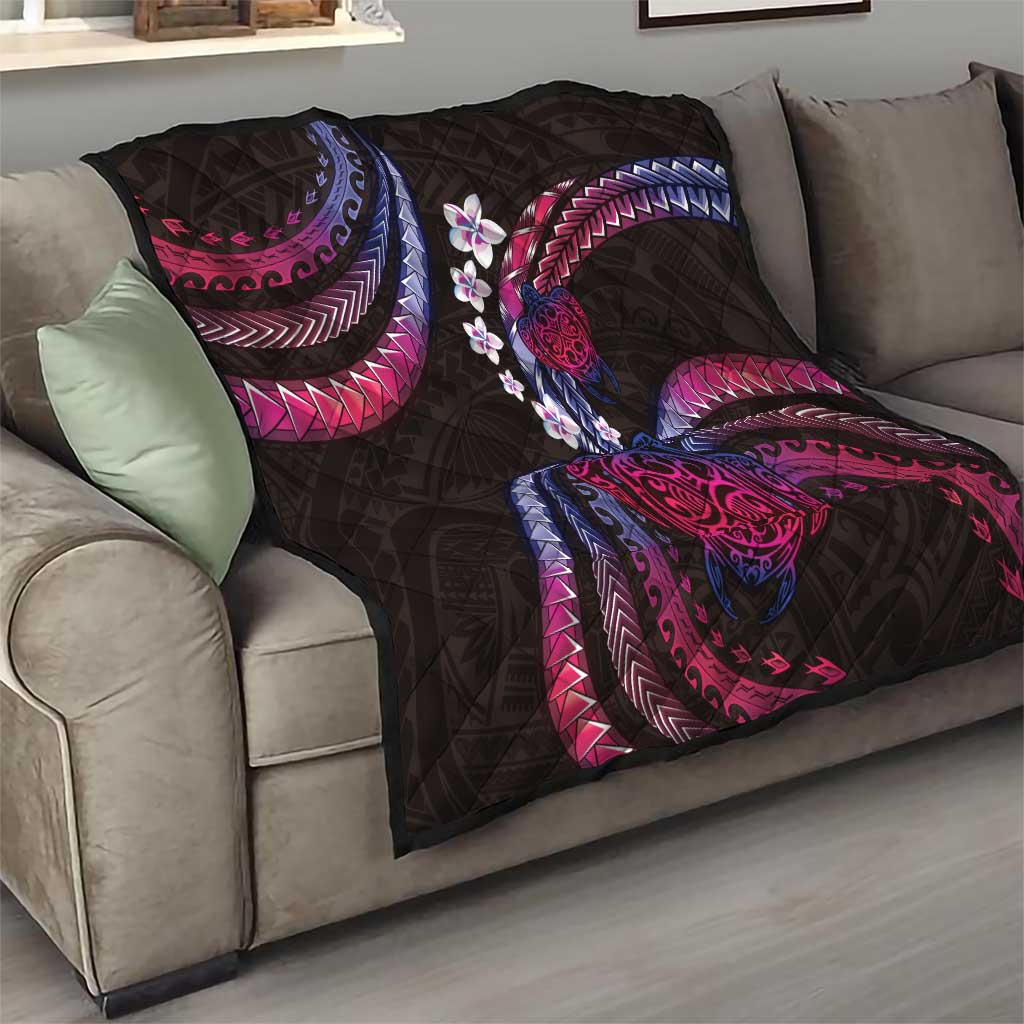 Hawaii Turtles Plumeria Quilt Sweet Gradient Polynesian Pattern