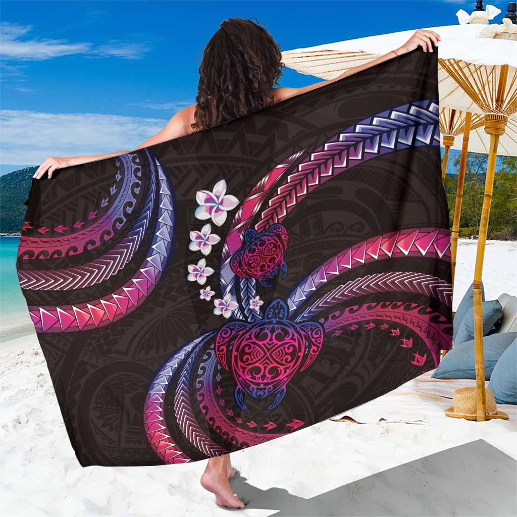 Hawaii Turtles Plumeria Sarong Sweet Gradient Polynesian Pattern