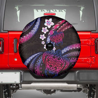 Hawaii Turtles Plumeria Spare Tire Cover Sweet Gradient Polynesian Pattern