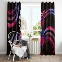 Hawaii Turtles Plumeria Window Curtain Sweet Gradient Polynesian Pattern
