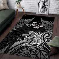 New Zealand 2024 Rugby Area Rug Silver Fern Aotearoa Kiwi